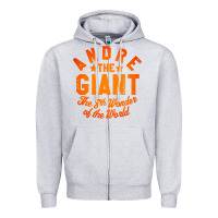 Heather Grey andre the giant 8th wonder of the world Zipper Hoodie - artisFamous