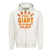 Oatmeal Heather andre the giant 8th wonder of the world Zipper Hoodie - artisFamous