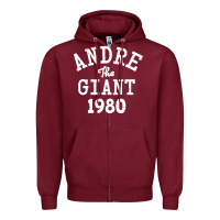 Burgundy andre the giant 1980 Zipper Hoodie - artisFamous