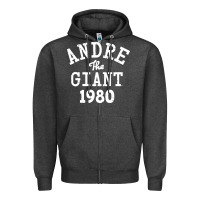 Charcoal Heather andre the giant 1980 Zipper Hoodie - artisFamous