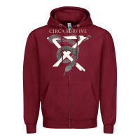Burgundy Circa Survive Zipper Hoodie - artisFamous
