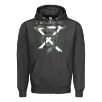 Charcoal Heather Circa Survive Zipper Hoodie - artisFamous