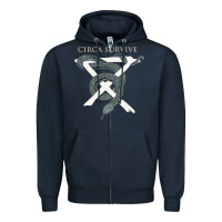 Navy Circa Survive Zipper Hoodie - artisFamous
