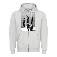 Dove Grey black power black fist 1968 olympics Zipper Hoodie - artisFamous