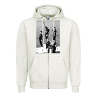 Oatmeal Heather black power black fist 1968 olympics Zipper Hoodie - artisFamous