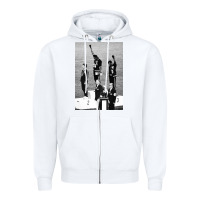 White black power black fist 1968 olympics Zipper Hoodie - artisFamous