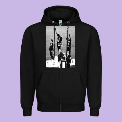 Black Power Black Fist 1968 Olympics Zipper Hoodie Designed By Artisfamous