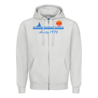 Dove Grey amity island 1975 Zipper Hoodie - artisFamous