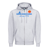 Heather Grey amity island 1975 Zipper Hoodie - artisFamous