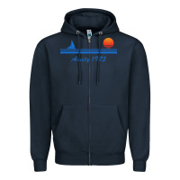 Navy amity island 1975 Zipper Hoodie - artisFamous