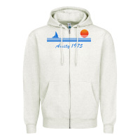 Oatmeal Heather amity island 1975 Zipper Hoodie - artisFamous
