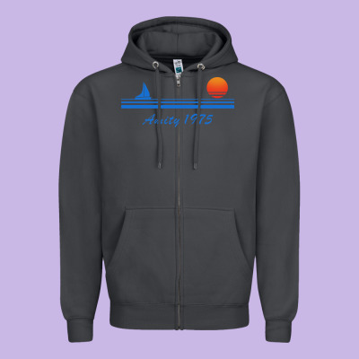 Amity Island 1975 Zipper Hoodie Designed By Artisfamous