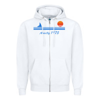 White amity island 1975 Zipper Hoodie - artisFamous
