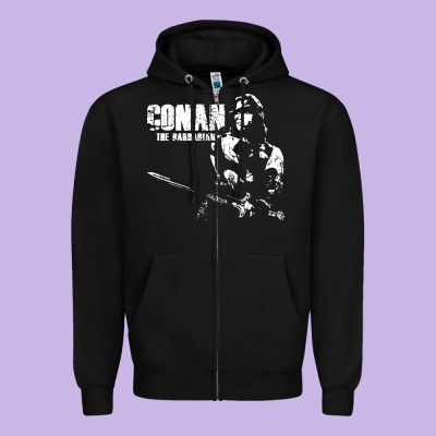 Conan The Barbarian Vintage Zipper Hoodie Designed By Artisfamous