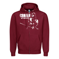 Burgundy conan the barbarian vintage Zipper Hoodie - artisFamous