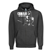 Charcoal Heather conan the barbarian vintage Zipper Hoodie - artisFamous