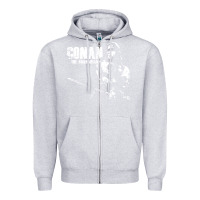 Heather Grey conan the barbarian vintage Zipper Hoodie - artisFamous