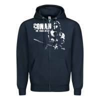 Navy conan the barbarian vintage Zipper Hoodie - artisFamous