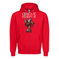 Red Circa Survive Zipper Hoodie - artisFamous