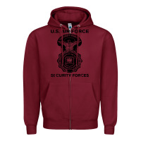 Burgundy air force security forces Zipper Hoodie - artisFamous