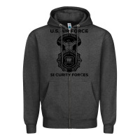 Charcoal Heather air force security forces Zipper Hoodie - artisFamous