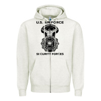 Oatmeal Heather air force security forces Zipper Hoodie - artisFamous