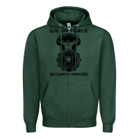 Sports Green air force security forces Zipper Hoodie - artisFamous