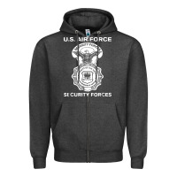 Charcoal Heather air force security forces Zipper Hoodie - artisFamous