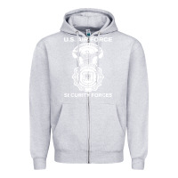 Heather Grey air force security forces Zipper Hoodie - artisFamous