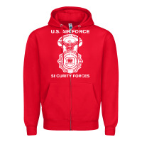 Red air force security forces Zipper Hoodie - artisFamous