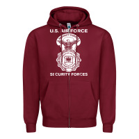 Burgundy air force security forces Zipper Hoodie - artisFamous