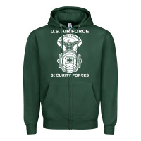 Sports Green air force security forces Zipper Hoodie - artisFamous