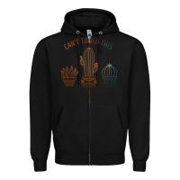 Black cool cactus Zipper Hoodie - artisFamous