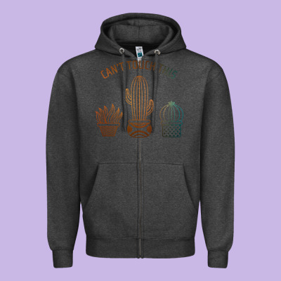 Cool Cactus Zipper Hoodie Designed By Artisfamous