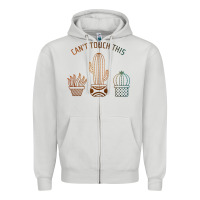 Dove Grey cool cactus Zipper Hoodie - artisFamous