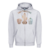 Heather Grey cool cactus Zipper Hoodie - artisFamous
