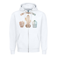 White cool cactus Zipper Hoodie - artisFamous