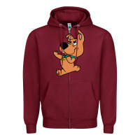 Burgundy scrappy doo fists Zipper Hoodie - artisFamous