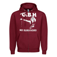 Burgundy gbh 07 Zipper Hoodie - artisFamous