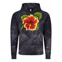 Cloud Black Hawaiian Hibiscus Flower Illustrations Vintage Hoodie - LillyAllenDesigns