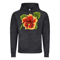 Vintage Black Hawaiian Hibiscus Flower Illustrations Vintage Hoodie - LillyAllenDesigns