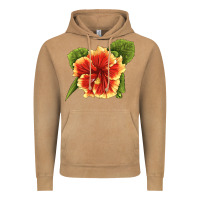 Vintage Camel Hawaiian Hibiscus Flower Illustrations Vintage Hoodie - LillyAllenDesigns