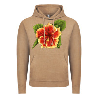 Vintage Coffee Hawaiian Hibiscus Flower Illustrations Vintage Hoodie - LillyAllenDesigns