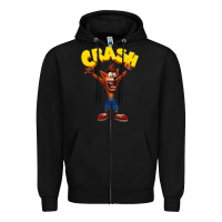 Black crash bandicoot Zipper Hoodie - artisFamous