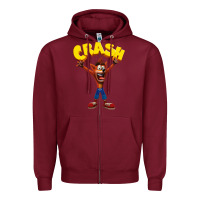 Burgundy crash bandicoot Zipper Hoodie - artisFamous