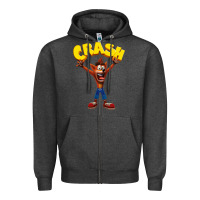 Charcoal Heather crash bandicoot Zipper Hoodie - artisFamous