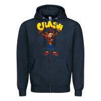 Navy crash bandicoot Zipper Hoodie - artisFamous
