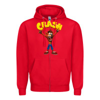 Red crash bandicoot Zipper Hoodie - artisFamous