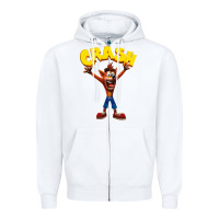White crash bandicoot Zipper Hoodie - artisFamous