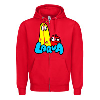 Red larva cartoon Zipper Hoodie - artisFamous